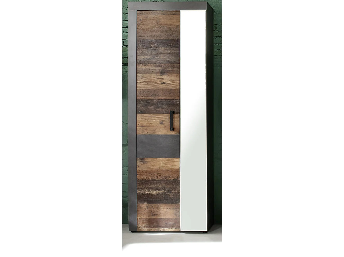 Irwin kledingkast 2 deuren, grijs Matera decor, Old Wood decor.