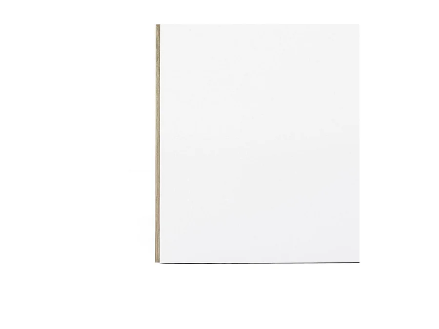 Saskia Armoire 2 portes, 2 portes miroirs, finition chêne structuré, blanc brillant.