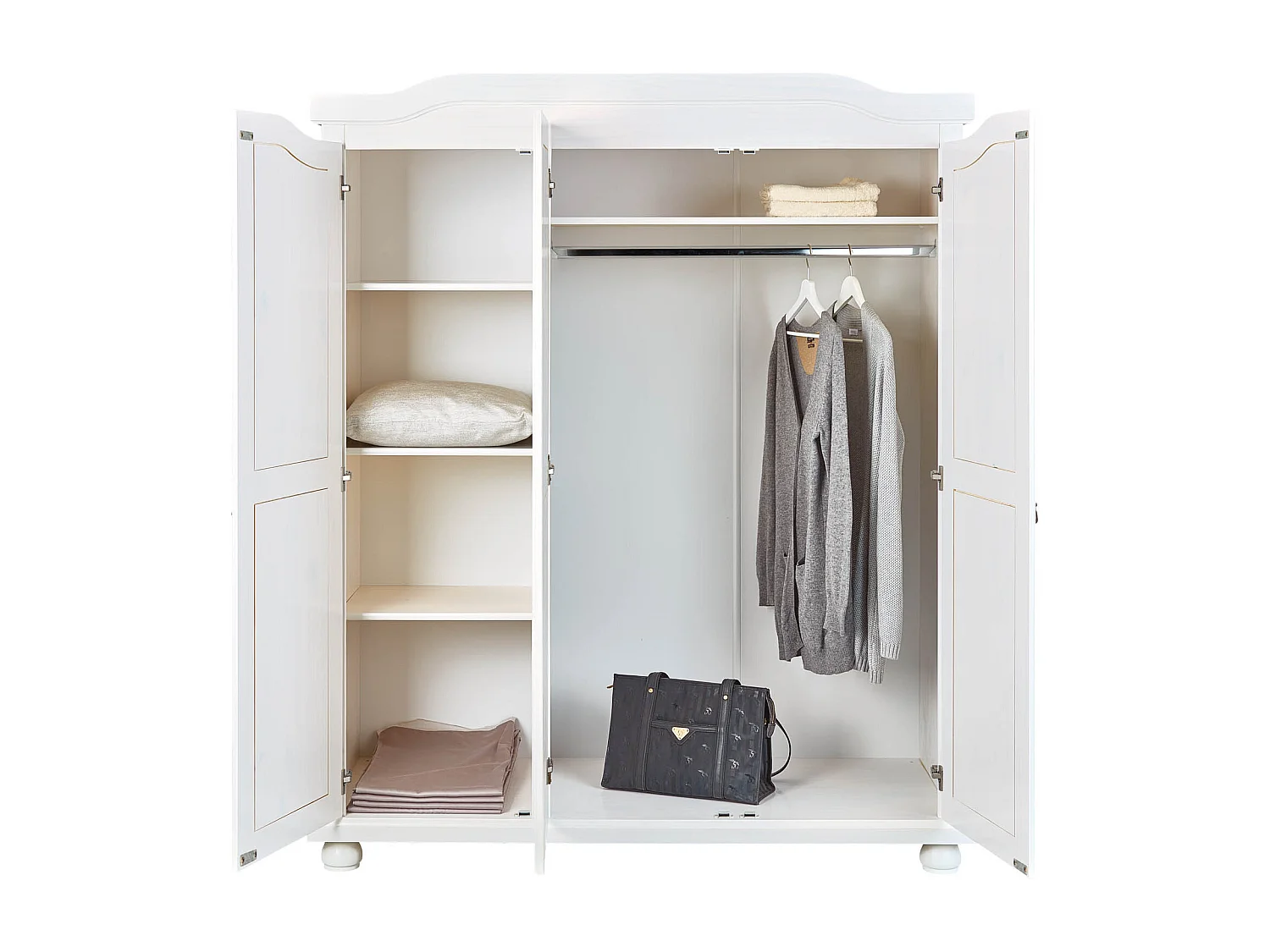 Basil Armoire à vêtements 3 portes, blanc.