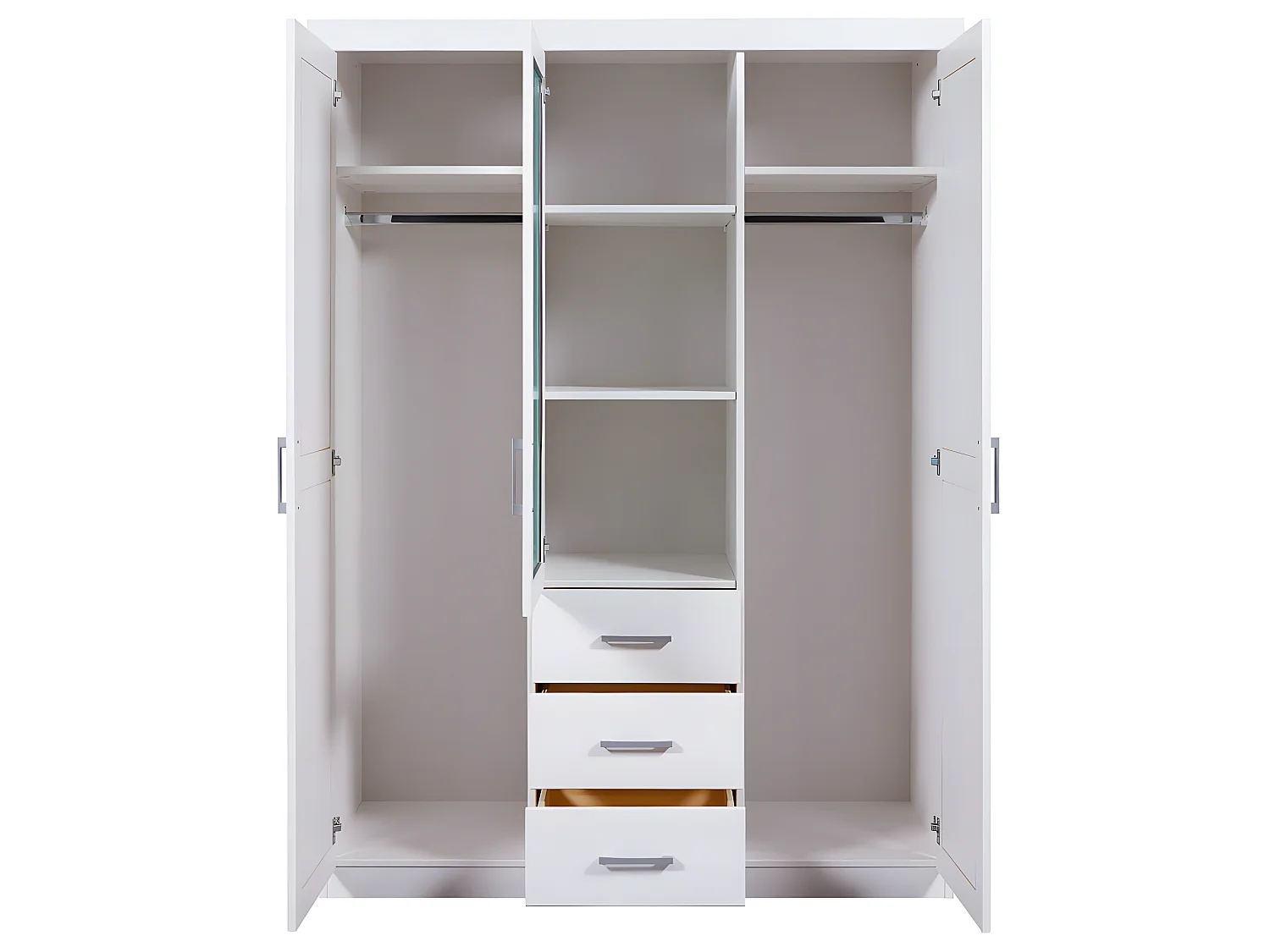 Gerpa Armoire 2 portes, 1 porte miroir, 3 tiroirs blanc.
