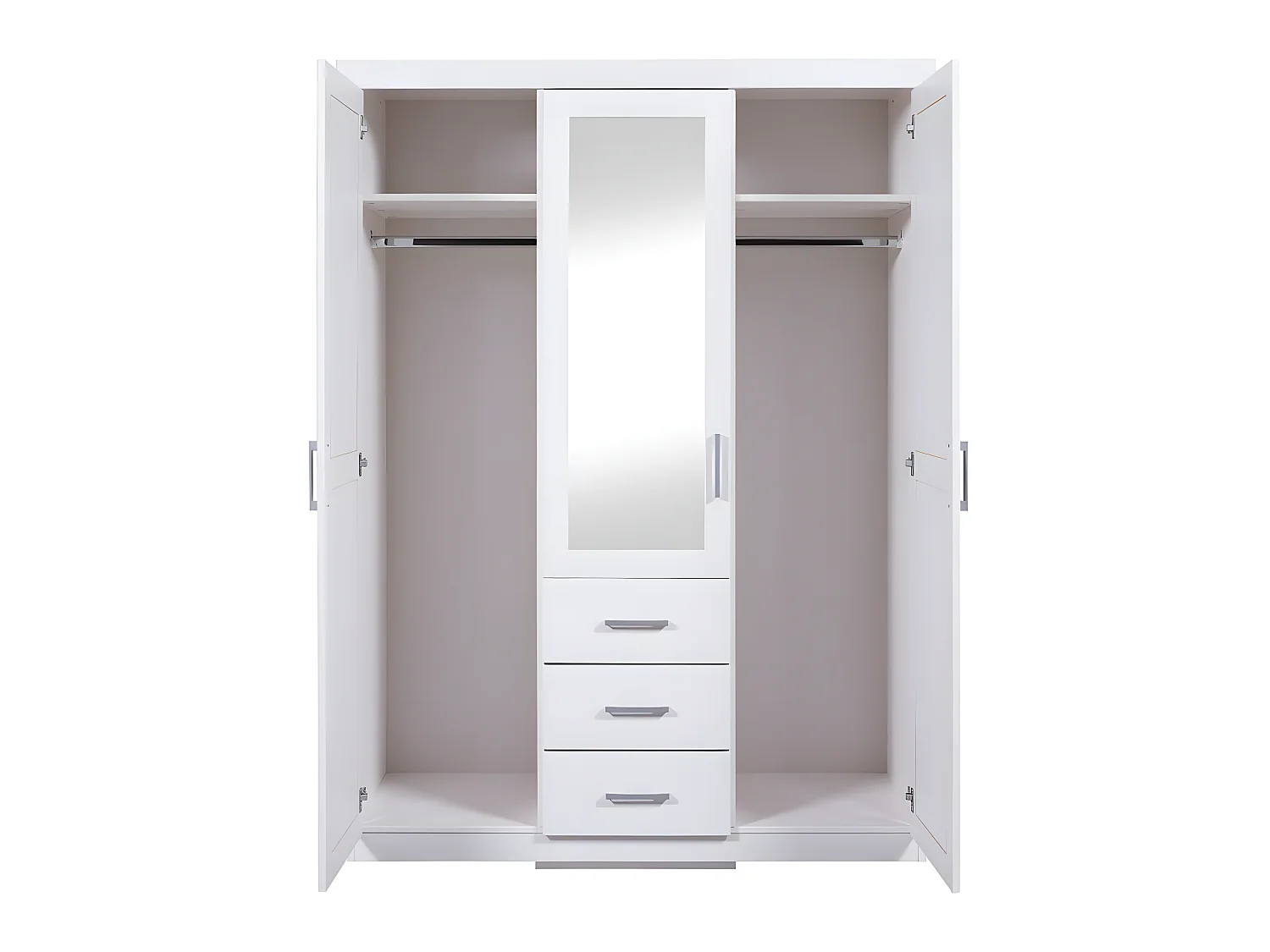 Gerpa Armoire 2 portes, 1 porte miroir, 3 tiroirs blanc.