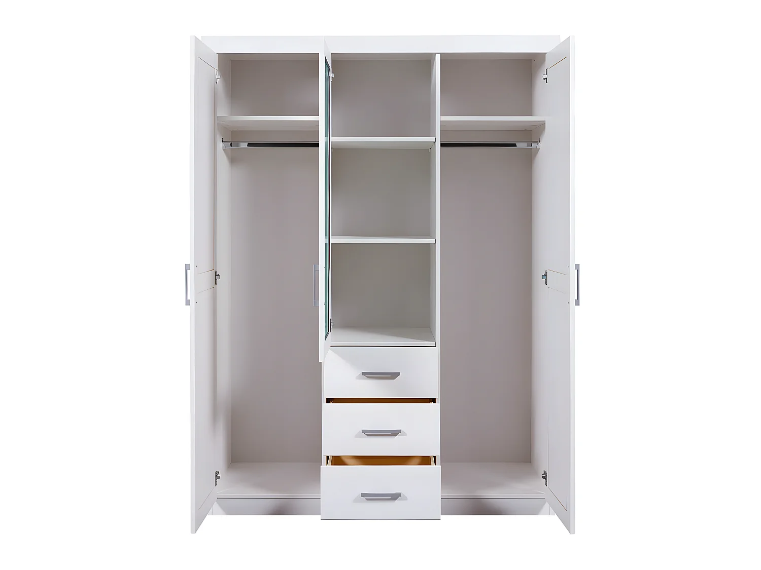Gerpa Armoire 2 portes, 1 porte miroir, 3 tiroirs blanc.