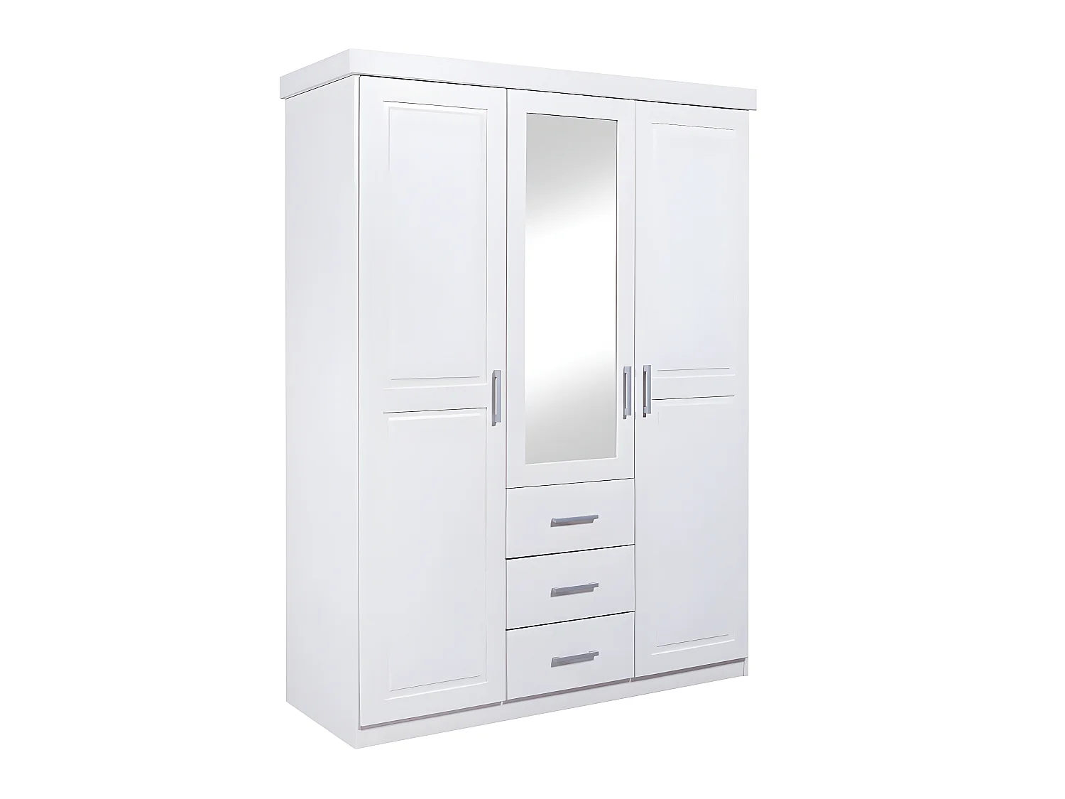 Gerpa Armoire 2 portes, 1 porte miroir, 3 tiroirs blanc.