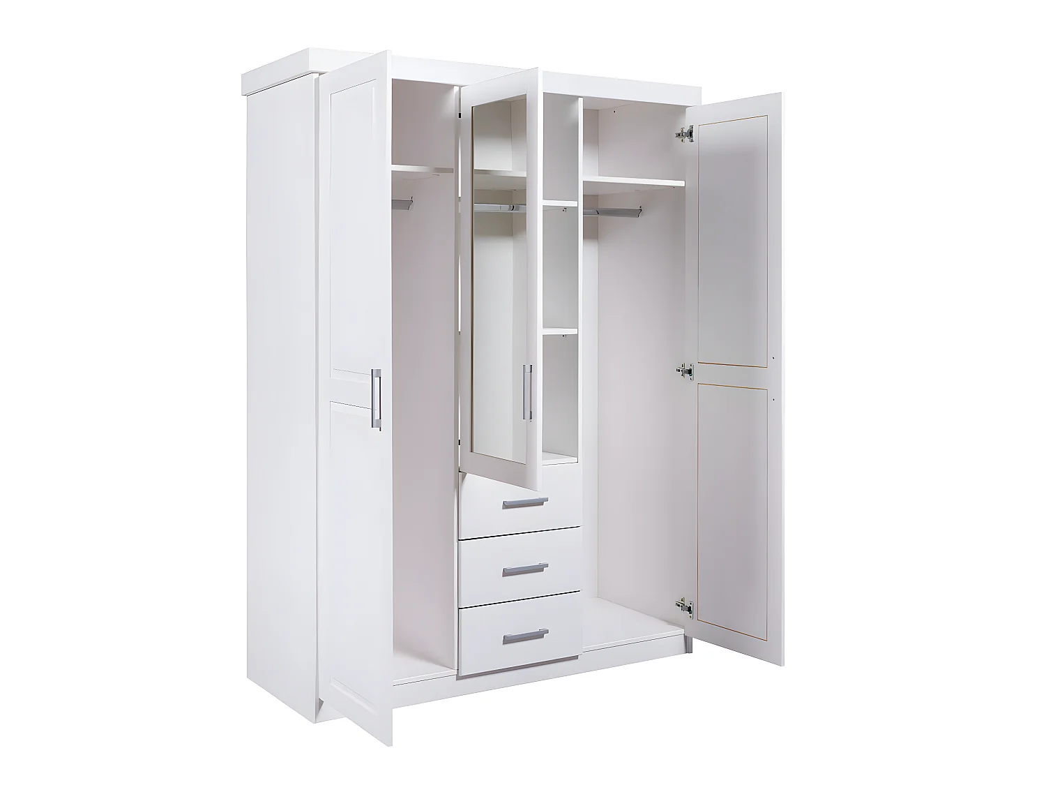 Gerpa Armoire 2 portes, 1 porte miroir, 3 tiroirs blanc.