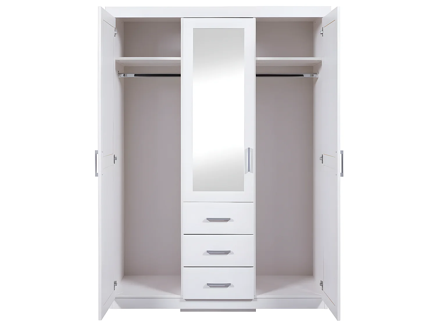 Gerpa Kleiderschrank 2 Türen, 1 Spiegeltür, 3 Schubladen weiss.