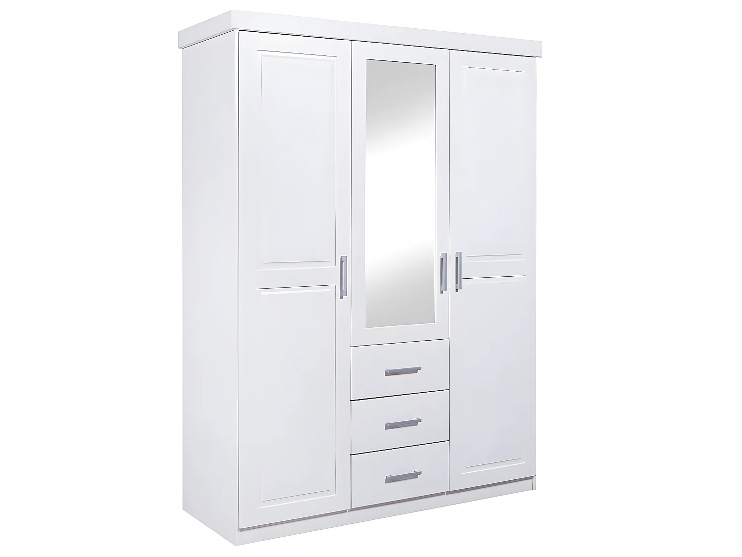 Gerpa Kleiderschrank 2 Türen, 1 Spiegeltür, 3 Schubladen weiss.