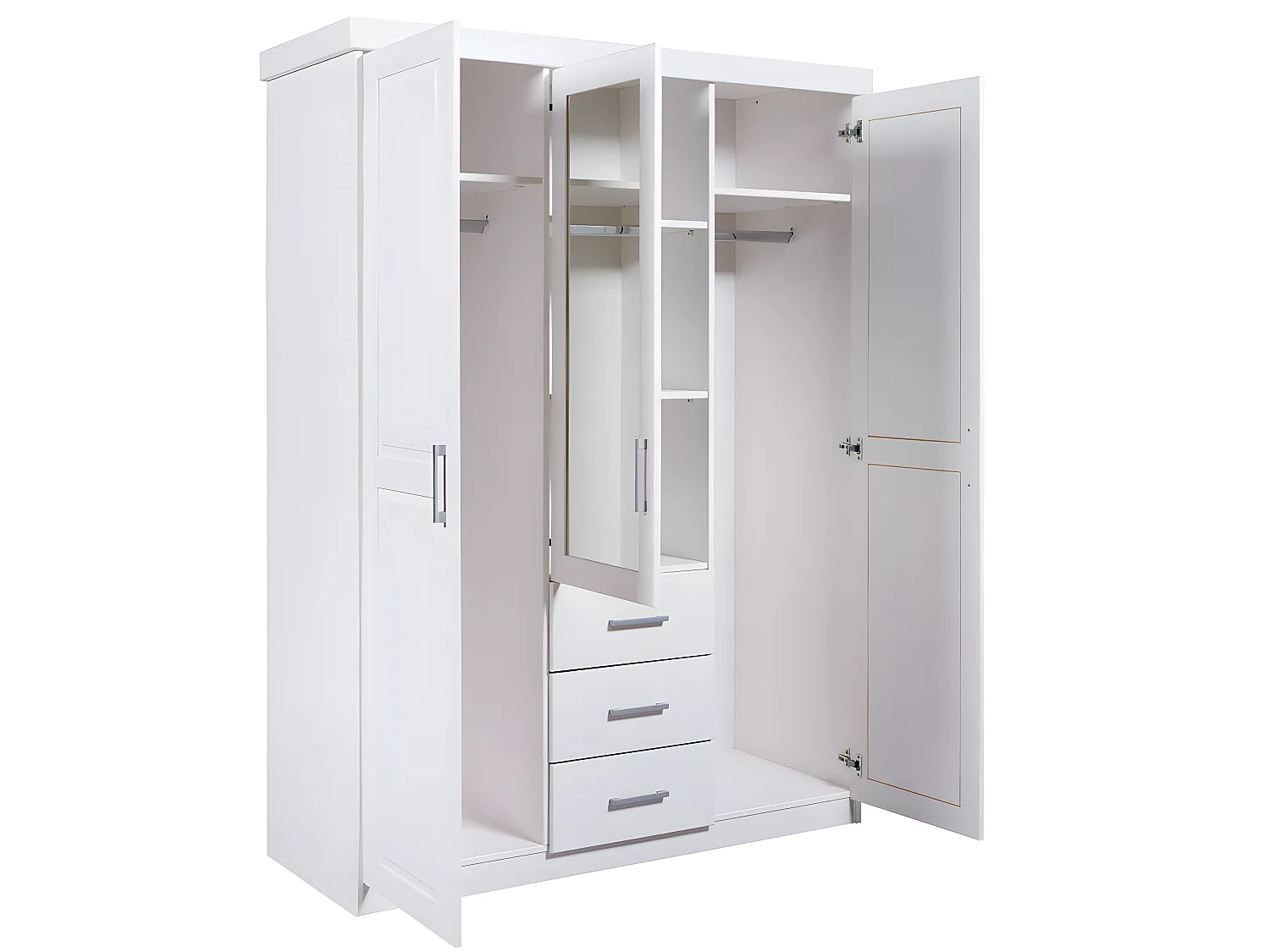 Gerpa Kleiderschrank 2 Türen, 1 Spiegeltür, 3 Schubladen weiss.