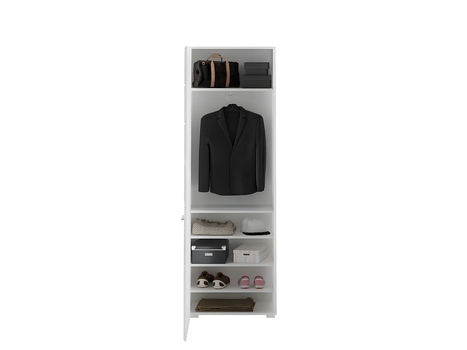 Linus armoire de rangement 1 portes blanche.