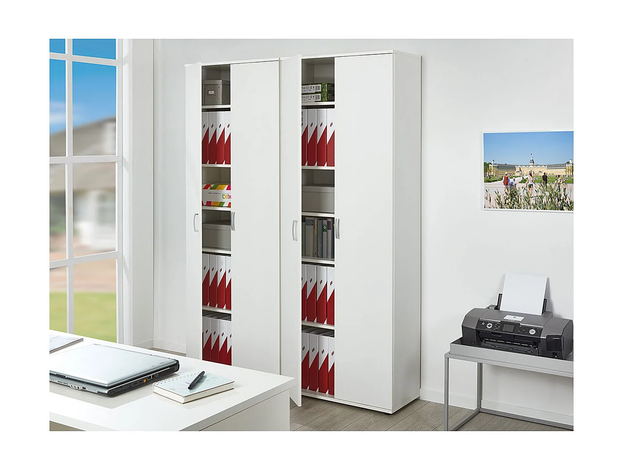 Arta Kleiderschrank 5 Ablagen, weiss.