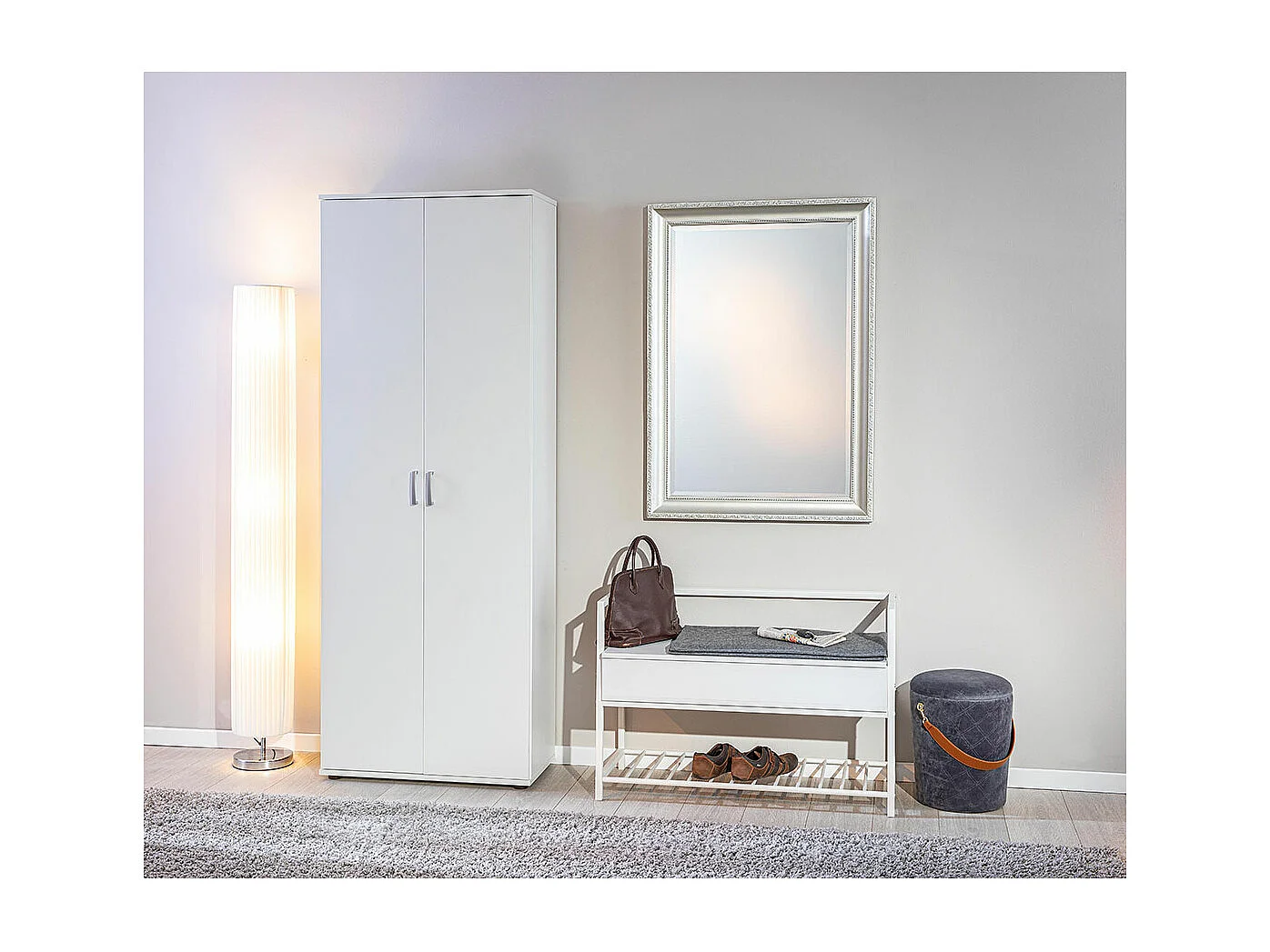 Arta kledingkast 5 planken wit.