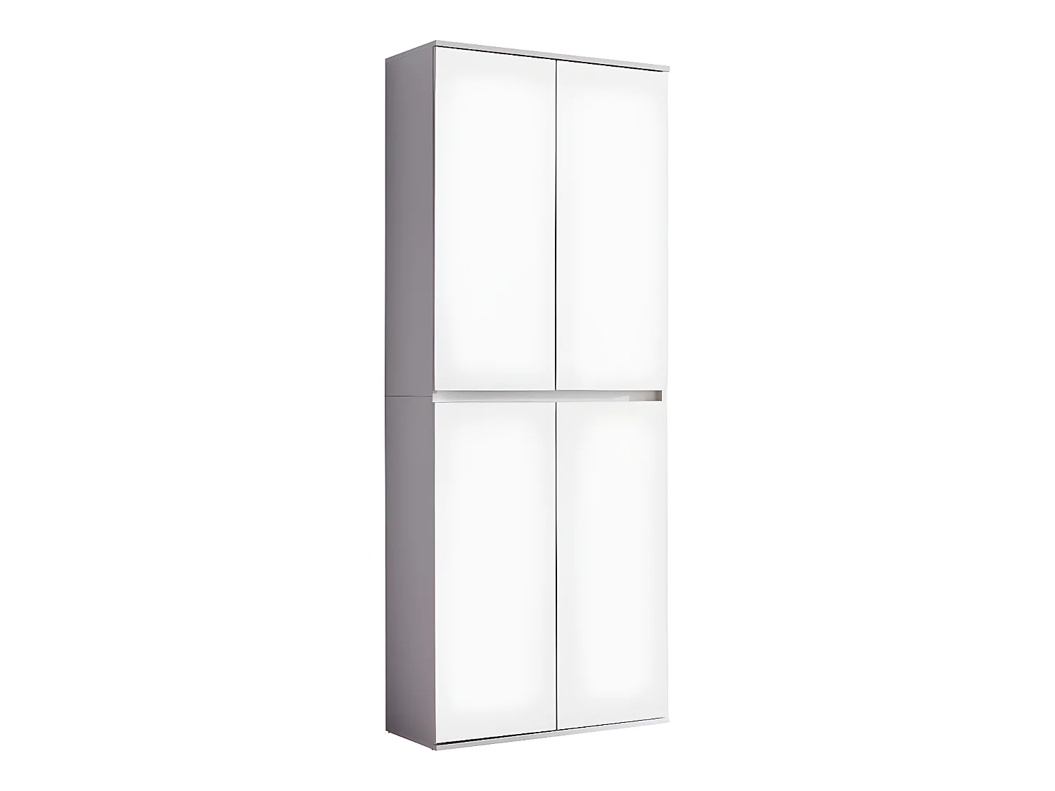 Minor Armoire 4 portes, blanc, miroir.