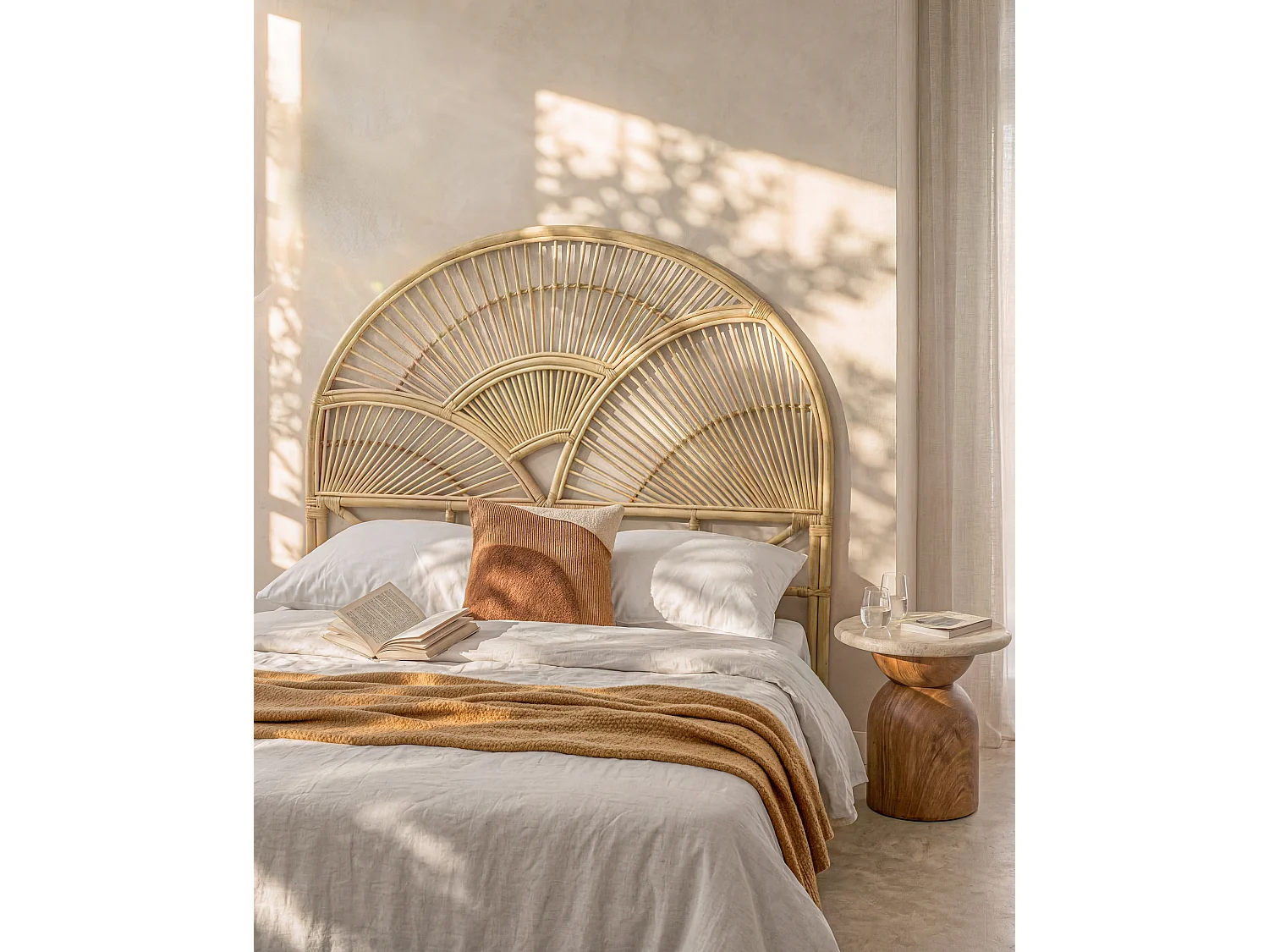Tête de lit 140 cm - Rotin - Naturel - EFELA