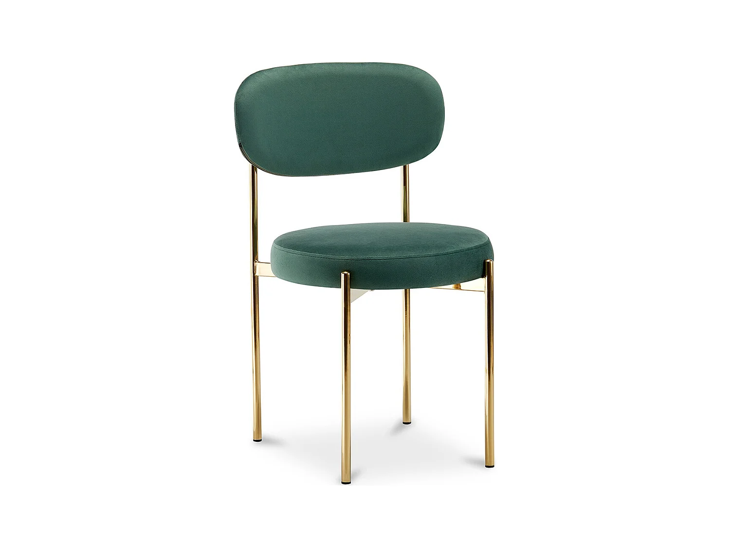 Chaise de salle à manger - Revêtue de Velours - Métal doré - Dahe Vert foncé