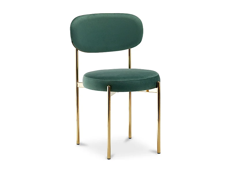 Esszimmerstuhl - Bezug aus Samt - Goldmetall - Dahe
