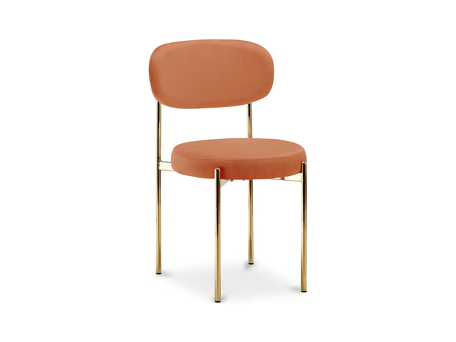 Chaise de salle à manger - Revêtue de Velours - Métal doré - Dahe Orange