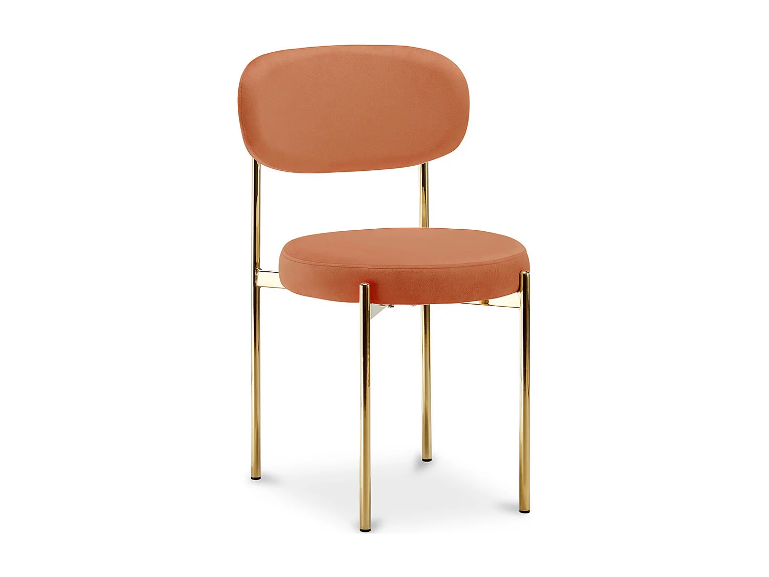 Chaise de salle à manger - Revêtue de Velours - Métal doré - Dahe Orange