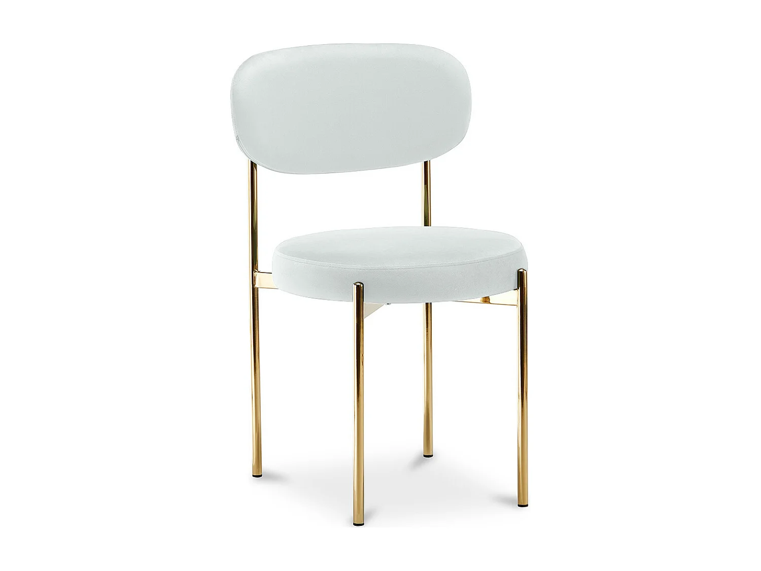 Chaise de salle à manger - Revêtue de Velours - Métal doré - Dahe Crème