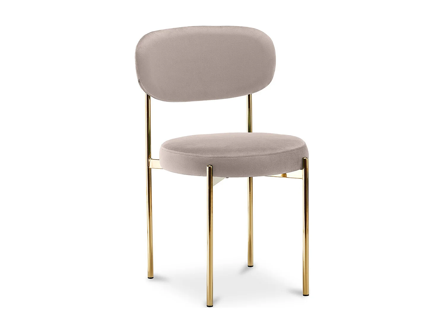 Chaise de salle à manger - Revêtue de Velours - Métal doré - Dahe Beige