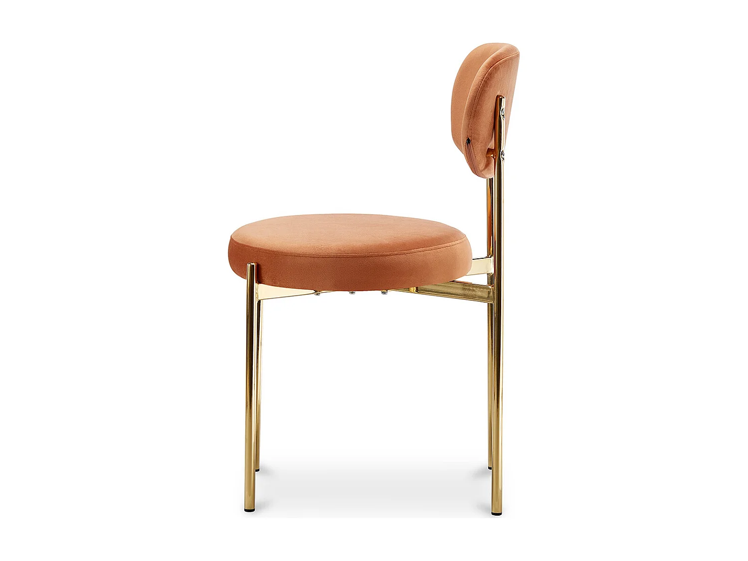 Chaise de salle à manger - Revêtue de Velours - Métal doré - Dahe Beige