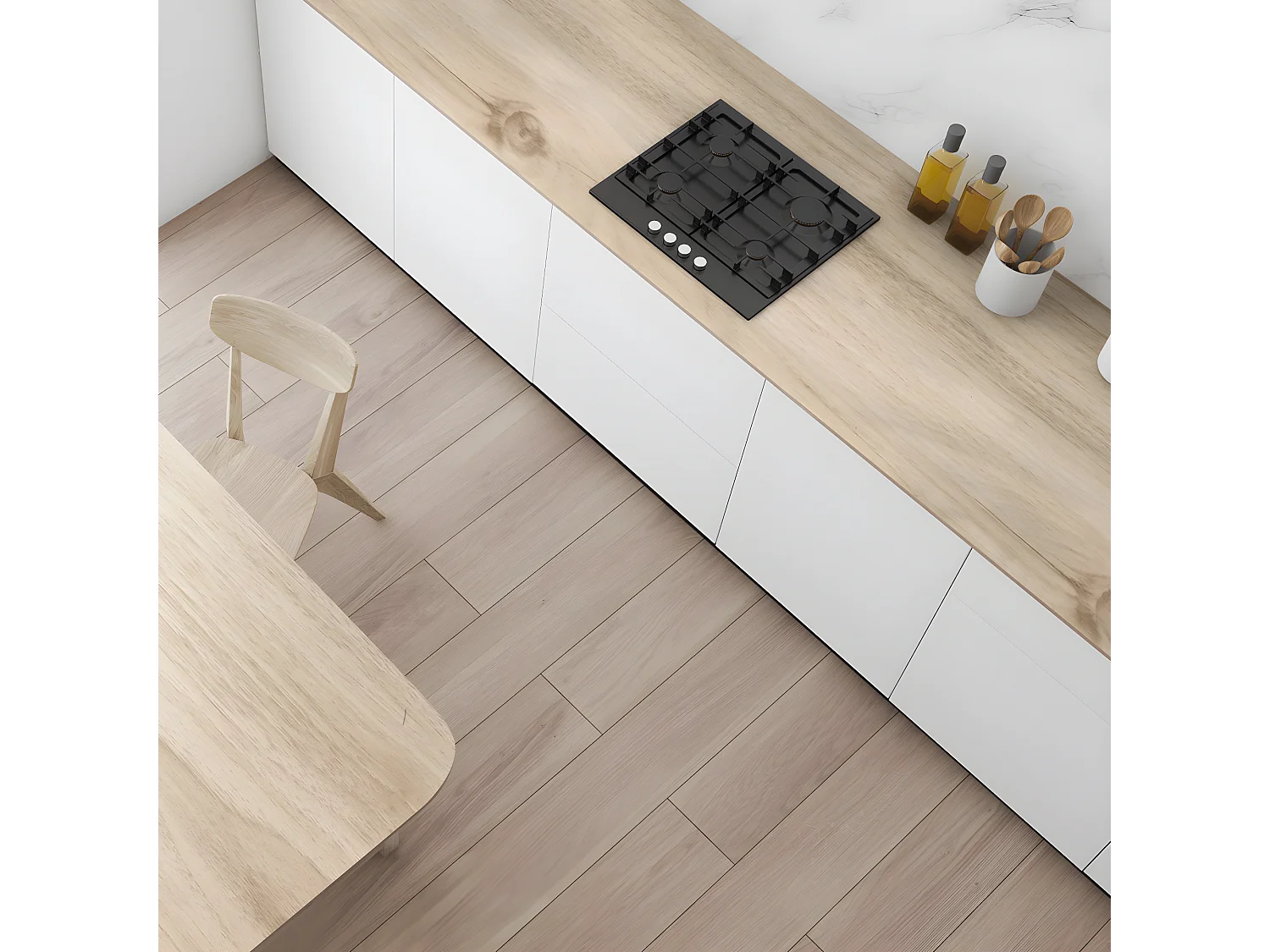 Rouleau adhésif bois chêne clair au mètre - Autocollants Revêtement Adhésif Cuisine Meubles Salle de bain - 60x7m