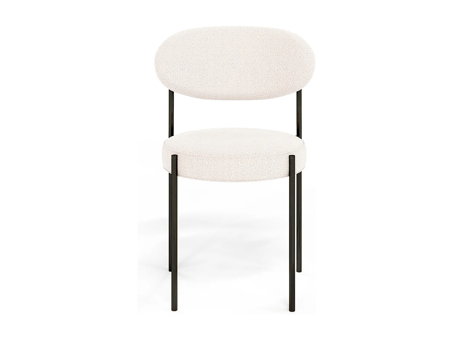 4er-Pack - Esszimmerstuhl - Bezogen mit Bouclé-Stoff - Schwarzes Metall - Margot