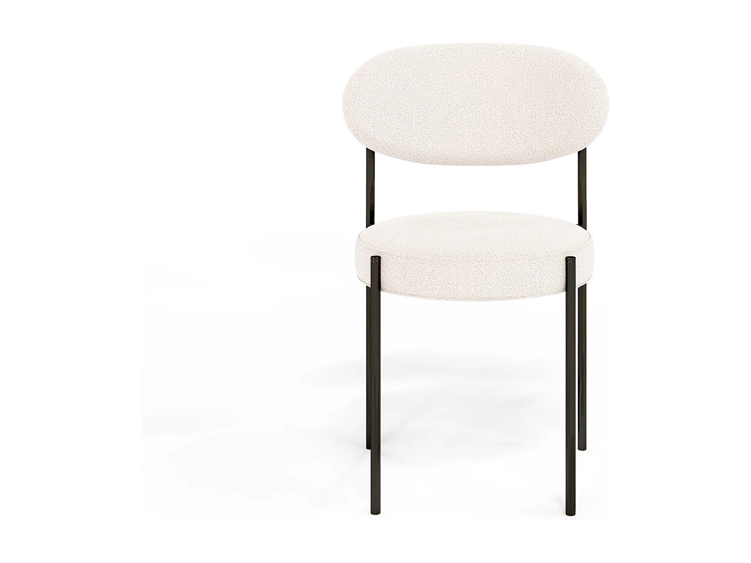 4er-Pack - Esszimmerstuhl - Bezogen mit Bouclé-Stoff - Schwarzes Metall - Margot