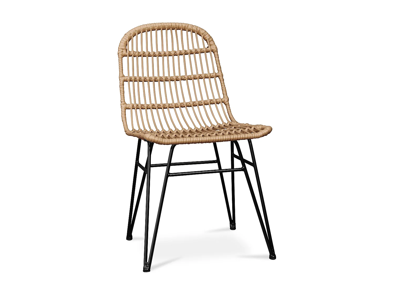 Chaise de salle à manger en rotin - Style Boho - Many Noir