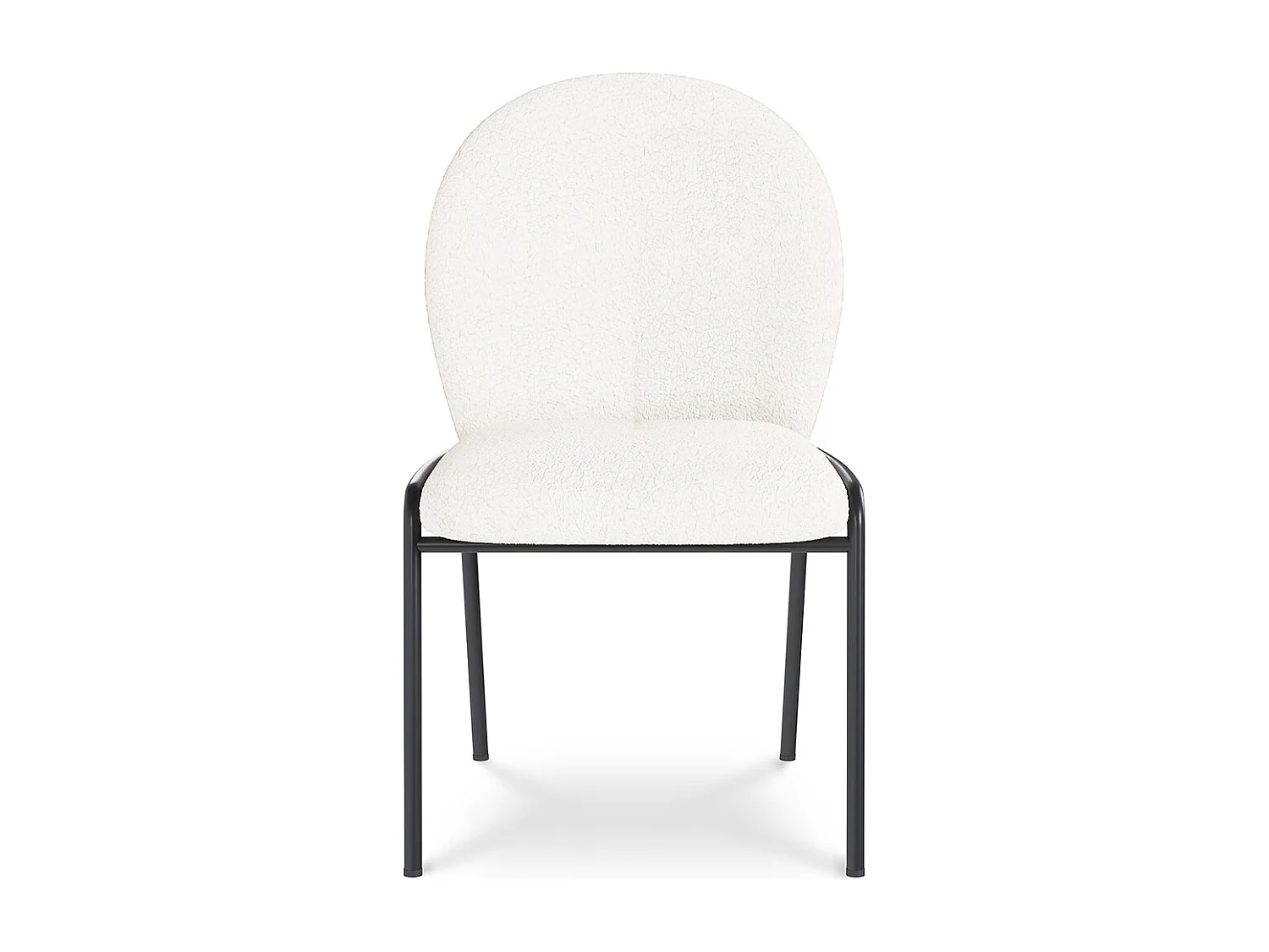 Chaise de salle à manger - Tapissée en tissu bouclé - Erys Blanc