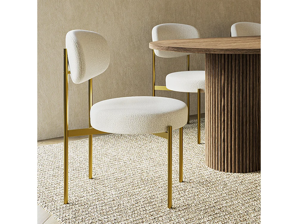 Esszimmerstuhl - Bezug aus Bouclé-Stoff - Dahe