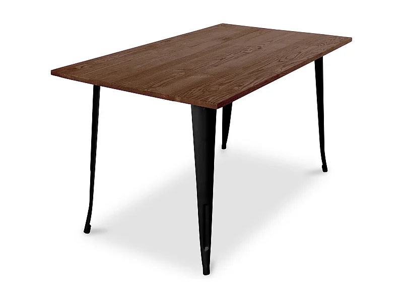 Table à manger rectangulaire - Industrielle - Bois - Tawny Noir