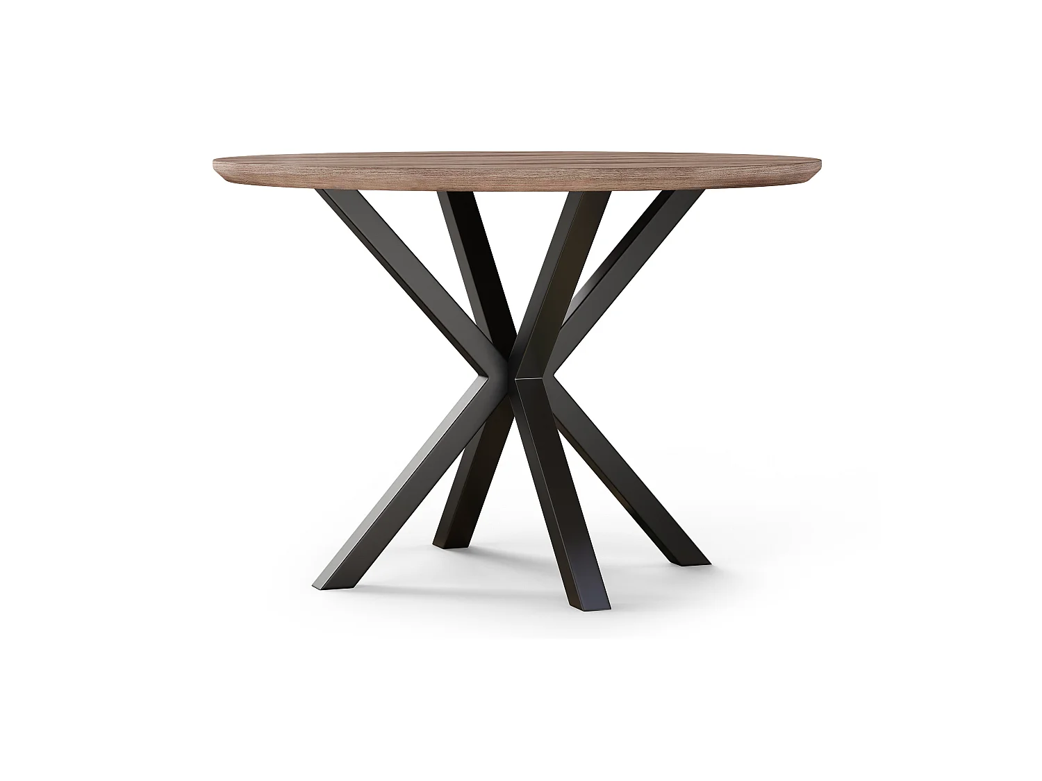 Runder Esstisch - Industrial Style - Holz und Metall - Bayron