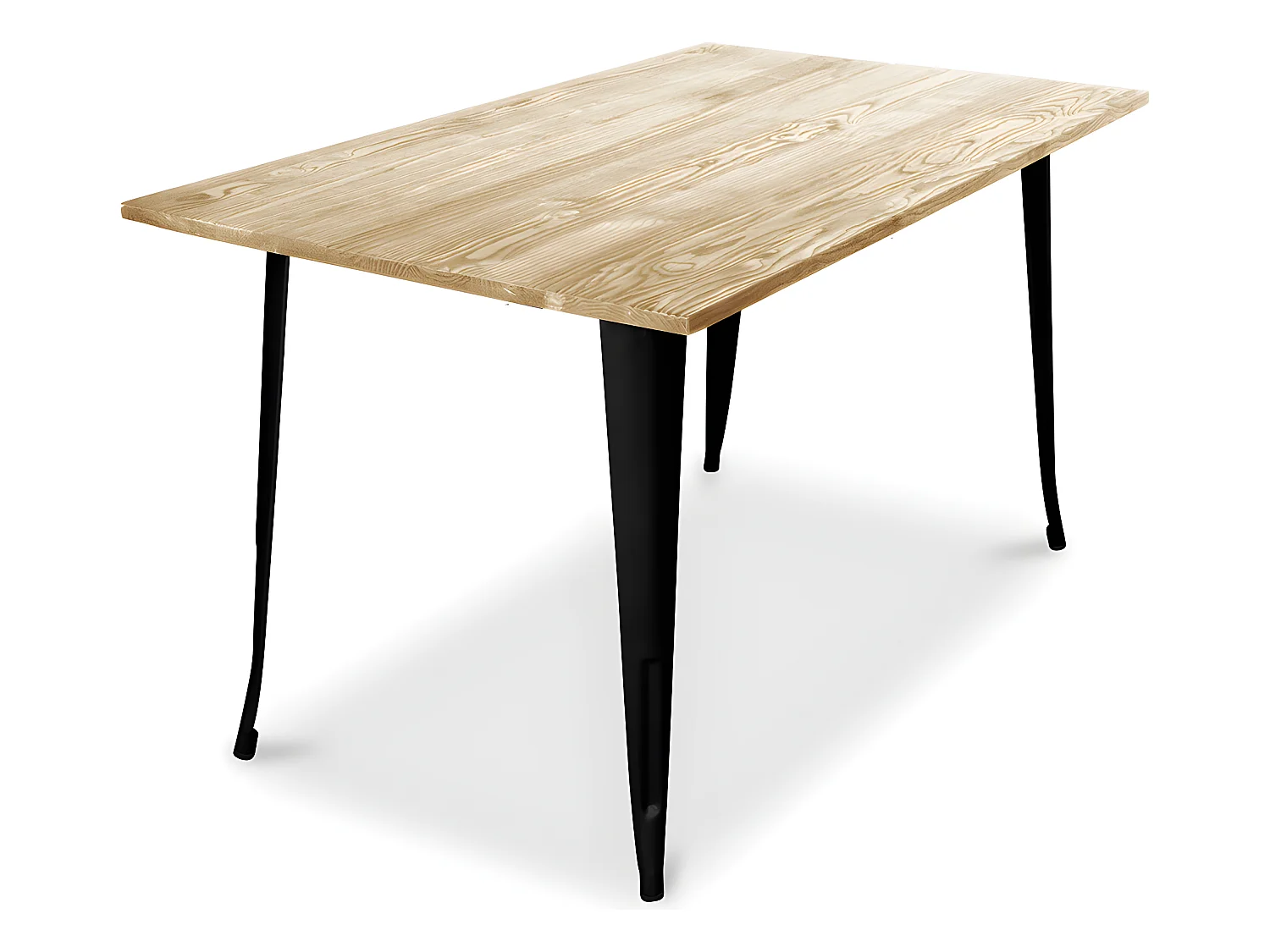 Table à manger rectangulaire - Design industriel - Bois - Troy Noir