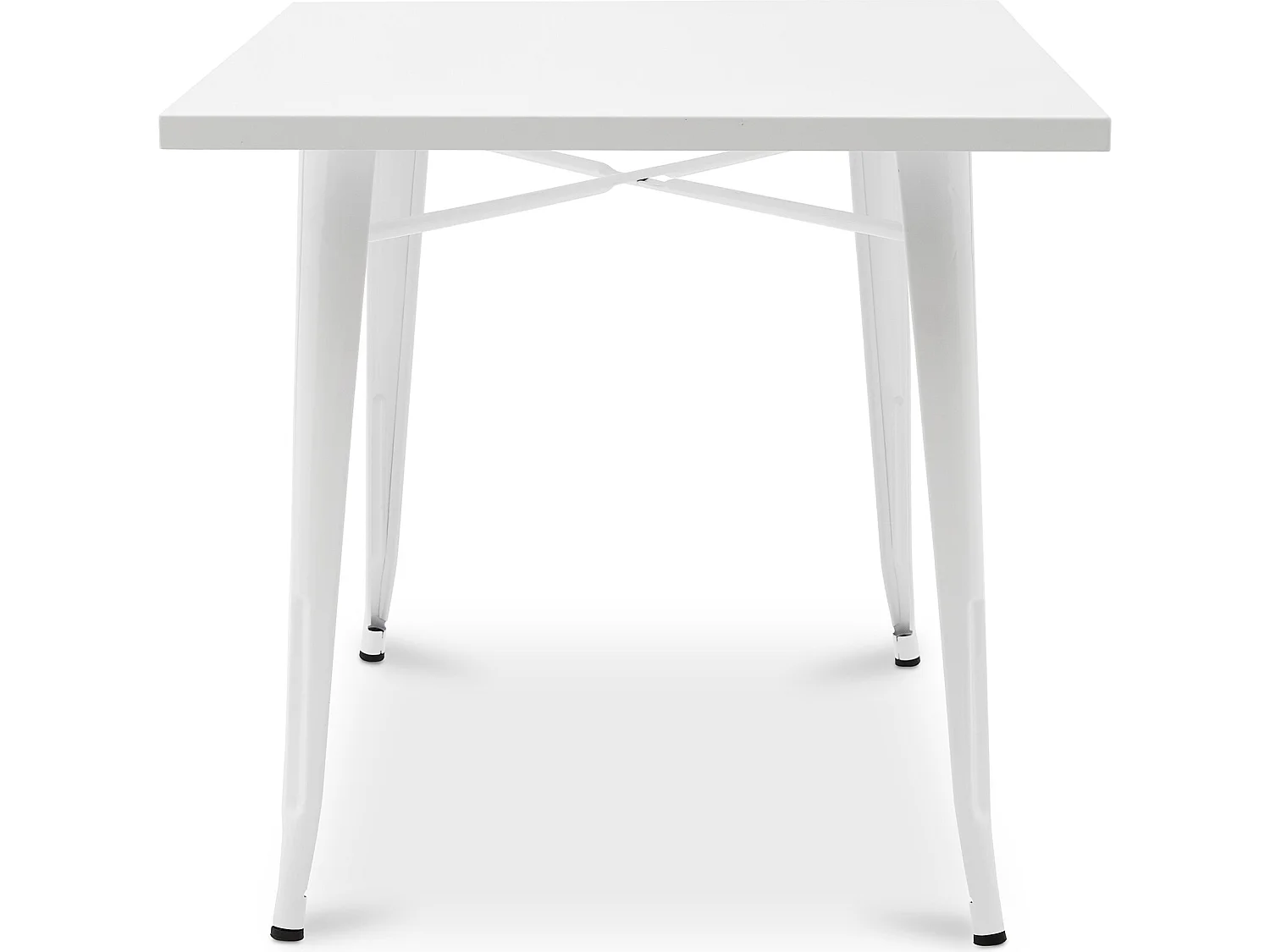 Mesa de Comedor Rectangular - Diseño Industrial - Metal Blanco - Ashi