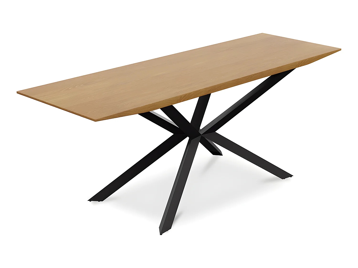 Table de salle à manger rectangulaire - Industrielle Bois et métal - Danr Bois naturel