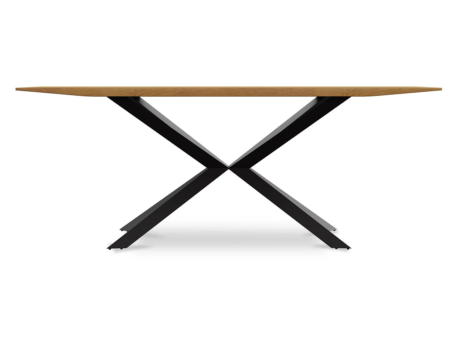 Table à manger 220 cm Rectangulaire Design industriel – Bois & Métal noir – 6/8 Places – Danr Bois naturel