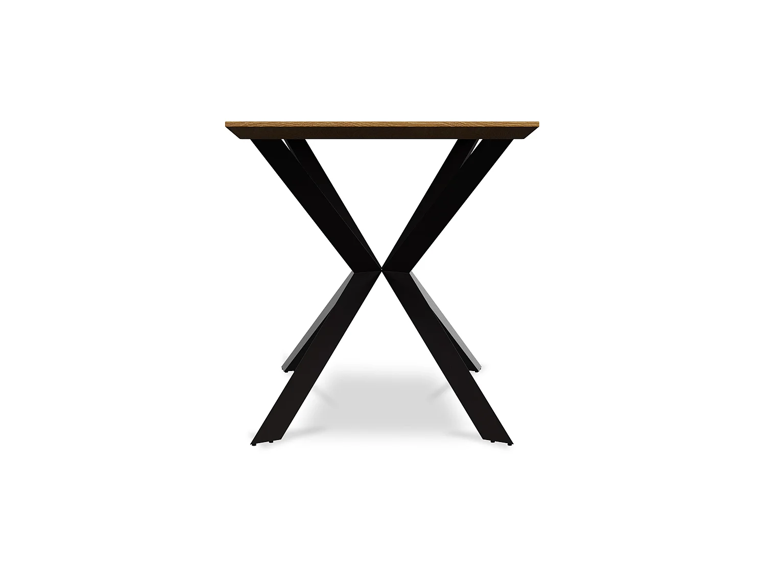 Table à manger 220 cm Rectangulaire Design industriel – Bois & Métal noir – 6/8 Places – Danr Bois naturel