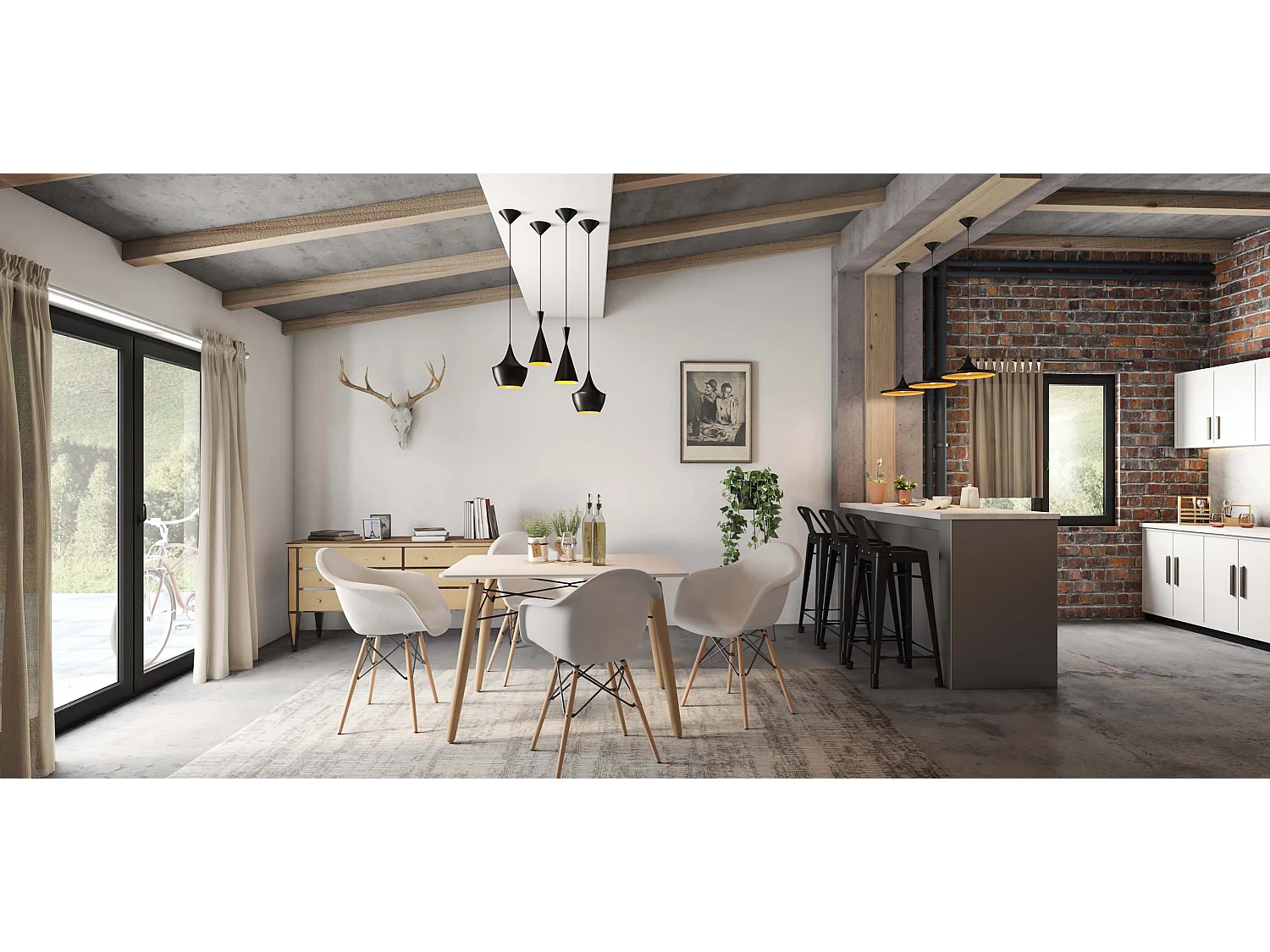 Mesa de Comedor Rectangular - Diseño Escandinavo - Madera - 110 x 80 cm