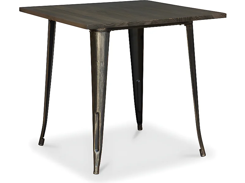 Tavolo da pranzo quadrato - Stile Industriale - Legno e metallo - Stylix