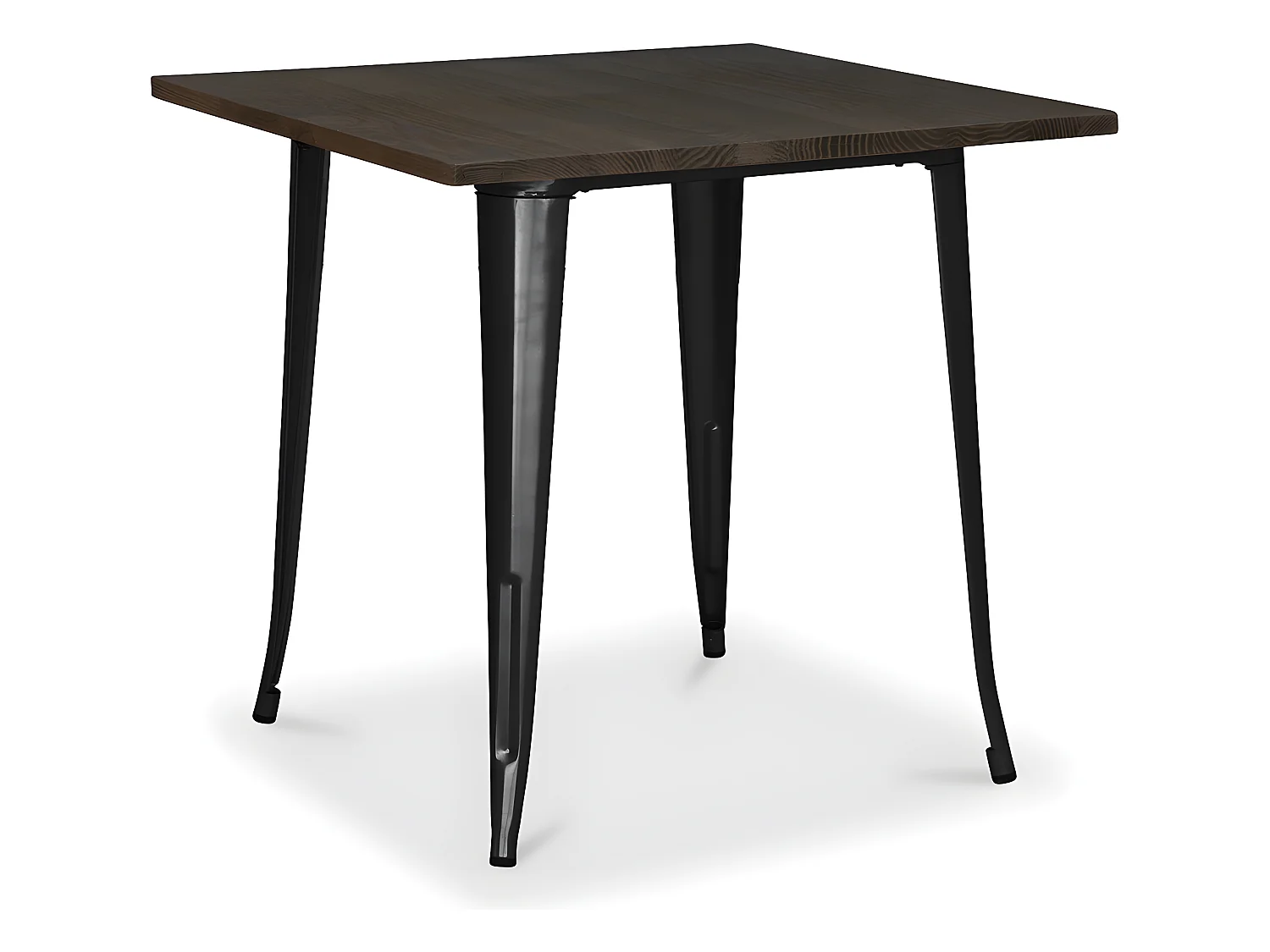 Table à manger carrée - Design industriel - Bois et métal - Stylix Noir