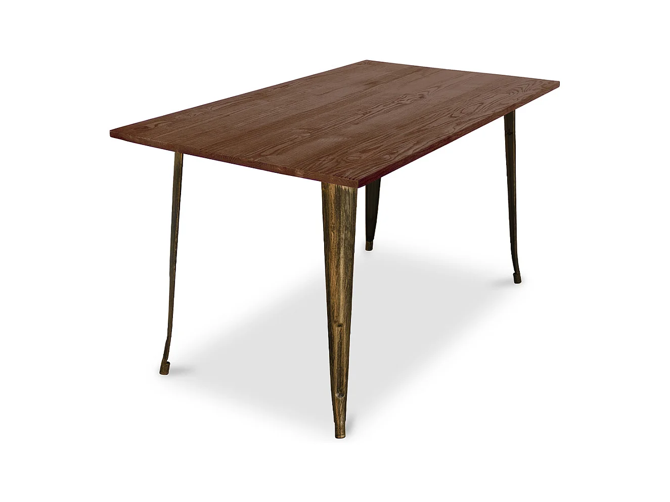 Table à manger rectangulaire - Industrielle - Bois - Tawny Bronze métallisé