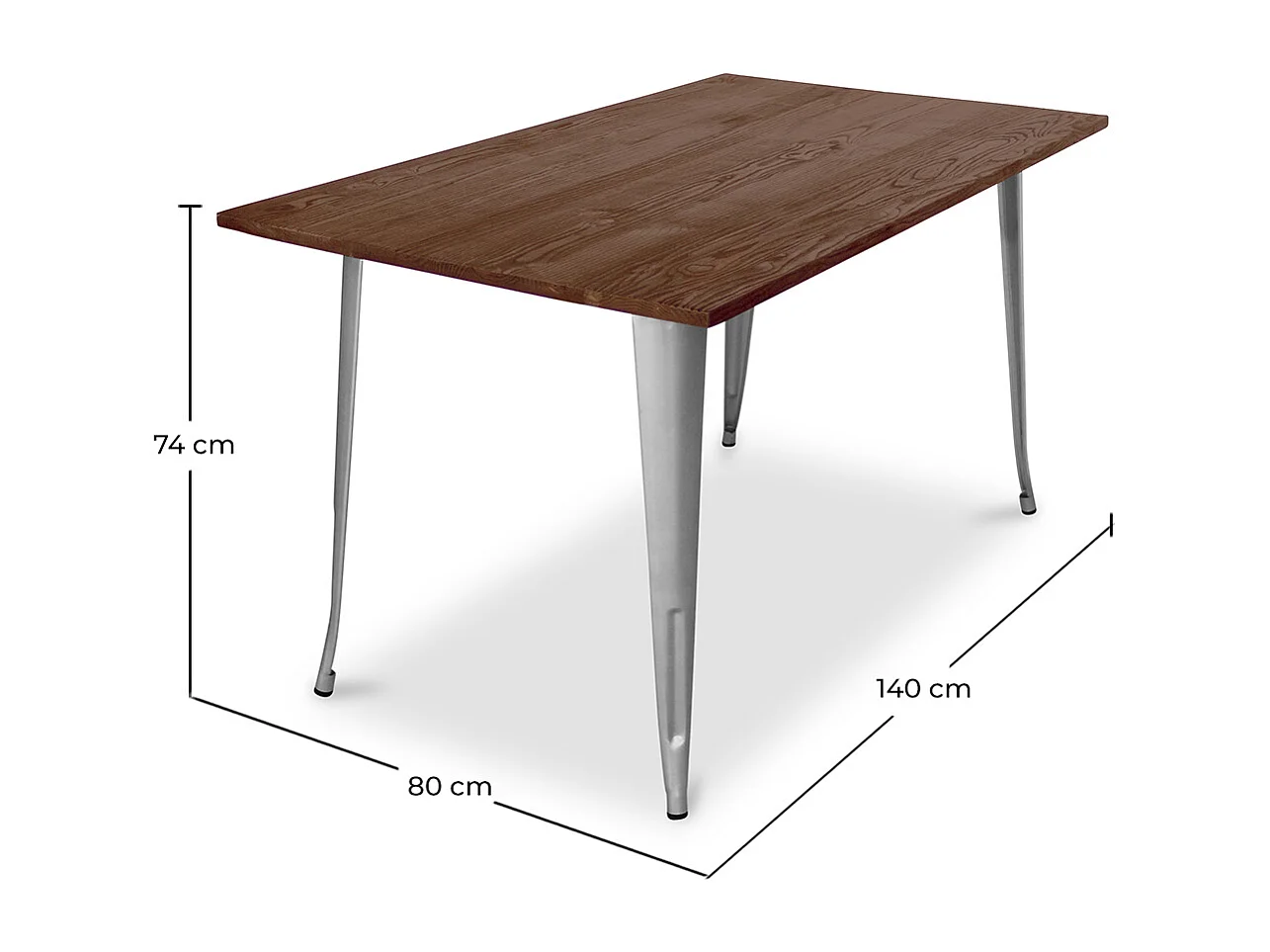 Rechteckiger Esstisch - Industriedesign - Holz - Tawny