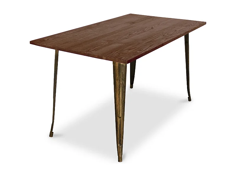Mesa de Comedor Rectangular - Industrial - Madera - Tawny