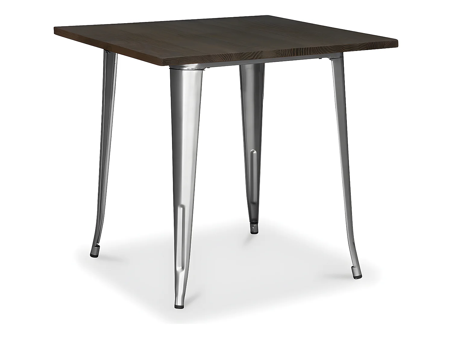 Table à manger carrée - Design industriel - Bois et métal - Stylix Acier