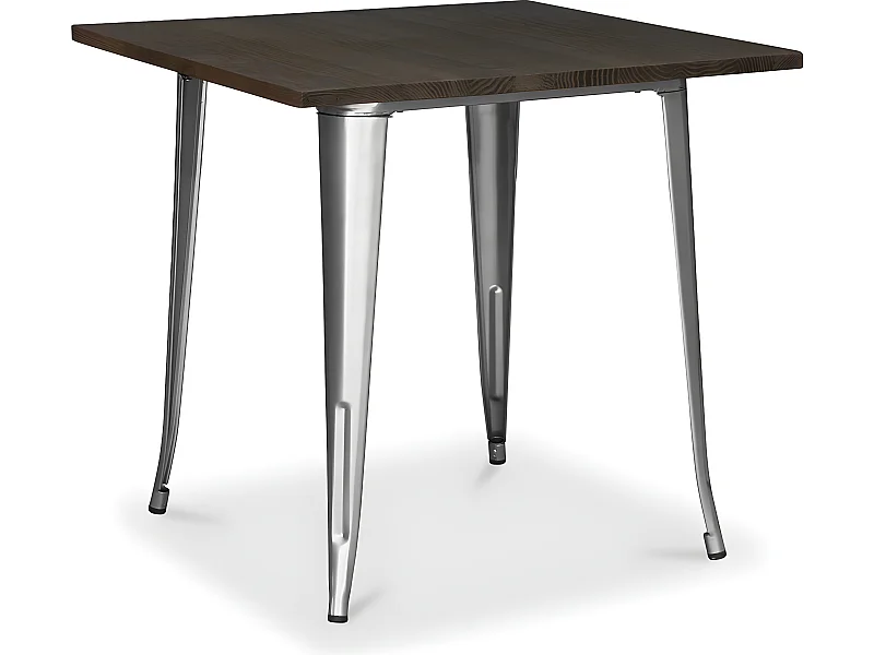 Mesa de Comedor Cuadrada - Diseño Industrial - Madera y Metal - Stylix