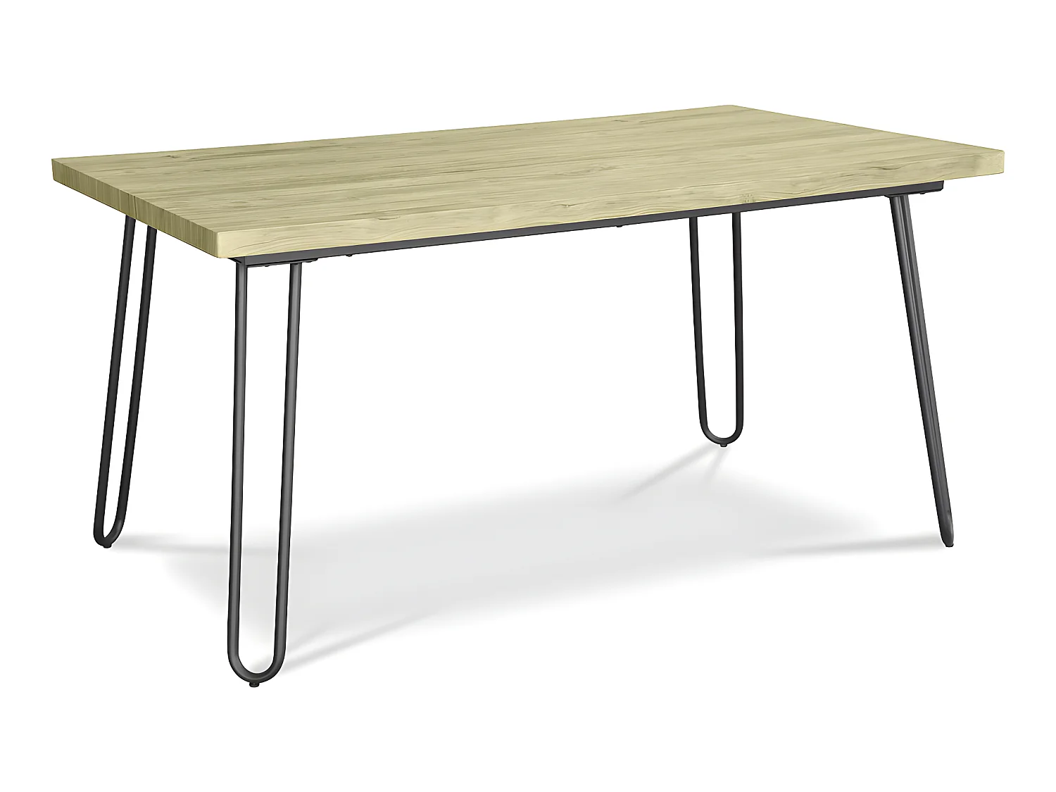 Tavolo da pranzo rettangolare - Stile industriale - Legno e metallo - 150 cm - Hairpin