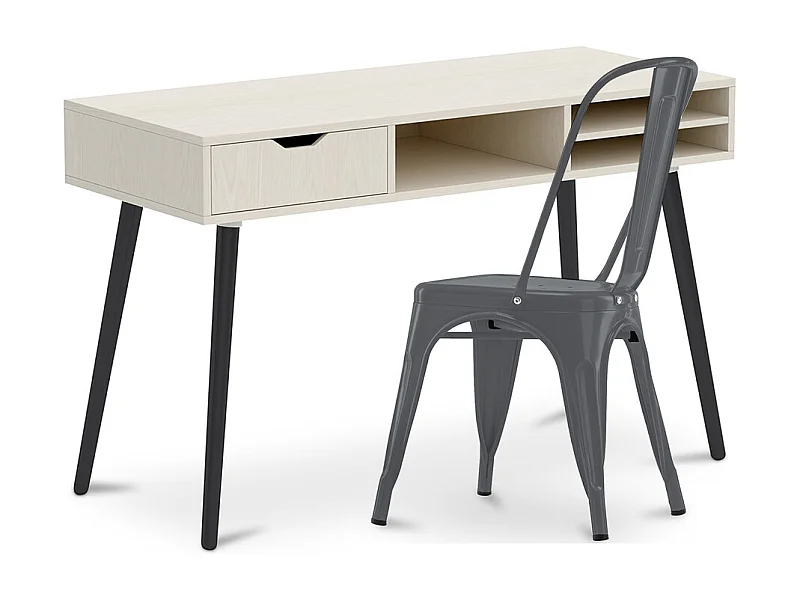 Scrivania in Legno - Stile Scandinavo - Beckett + Sedia da Pranzo - Stylix