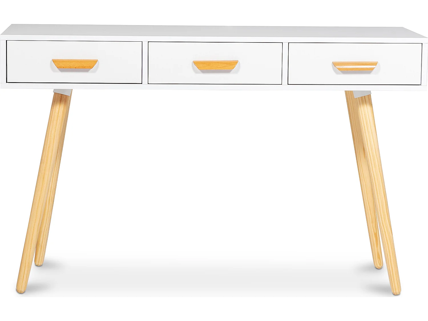 Bureau en Bois avec Tiroirs - Design Scandinave - Pius Blanc