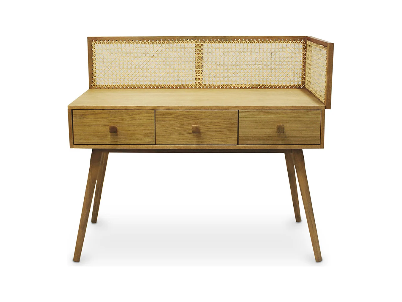 Scrivania in Stile Cannage in Legno Naturale - Oka