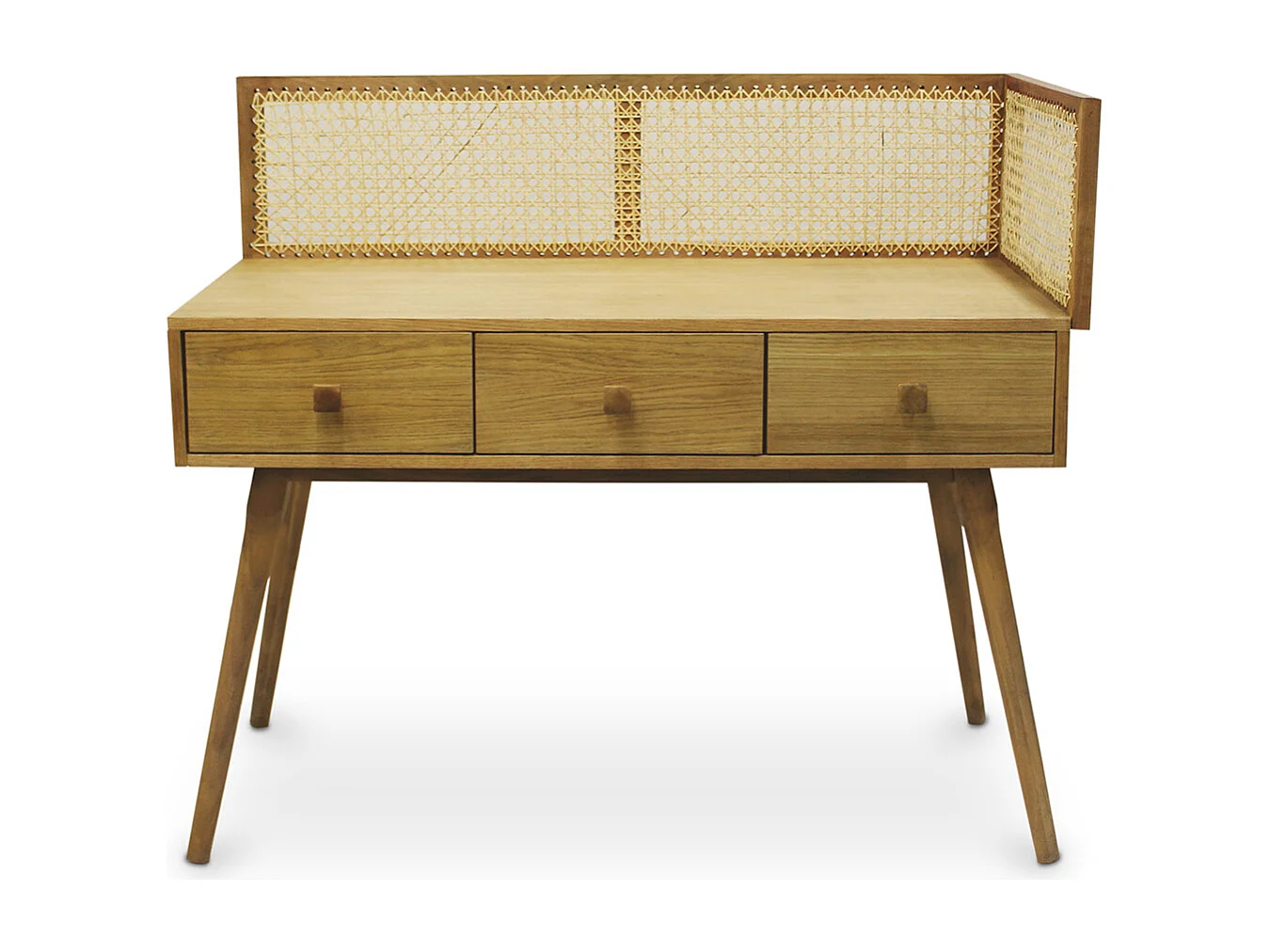 Bureau style Cannage Design en bois naturel - Oka Bois naturel