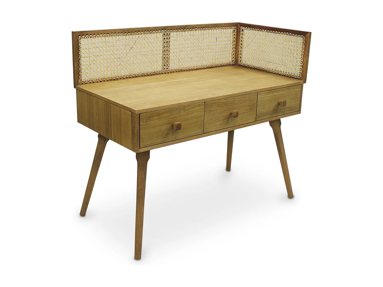 Bureau style Cannage Design en bois naturel - Oka Bois naturel